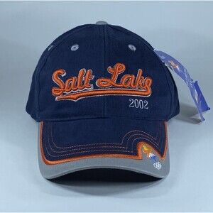 2002 Salt Lake City Olympics Blue Embroidered Baseball Cap Hat Strapback NWT